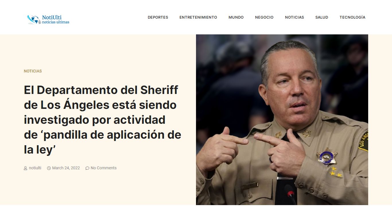 El Departamento del Sheriff de Los Ángeles está siendo investigado por ...